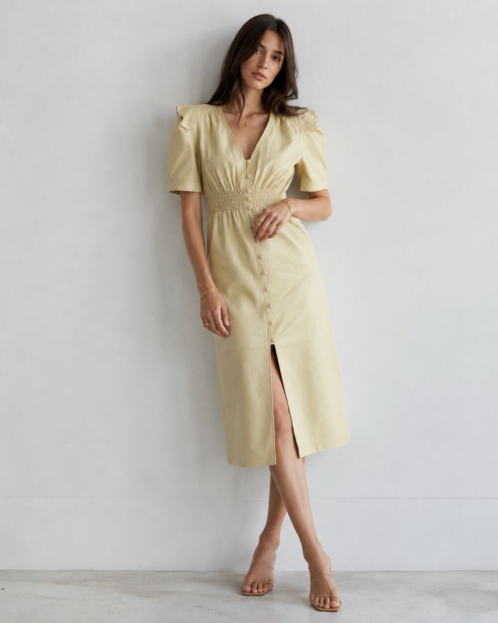 Zara 100% Genuine Lamb Leather Dress Limited Edition 0190/024/727 Womens L